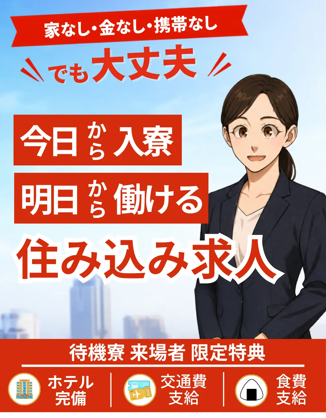 即日で働ける住み込み求人診断